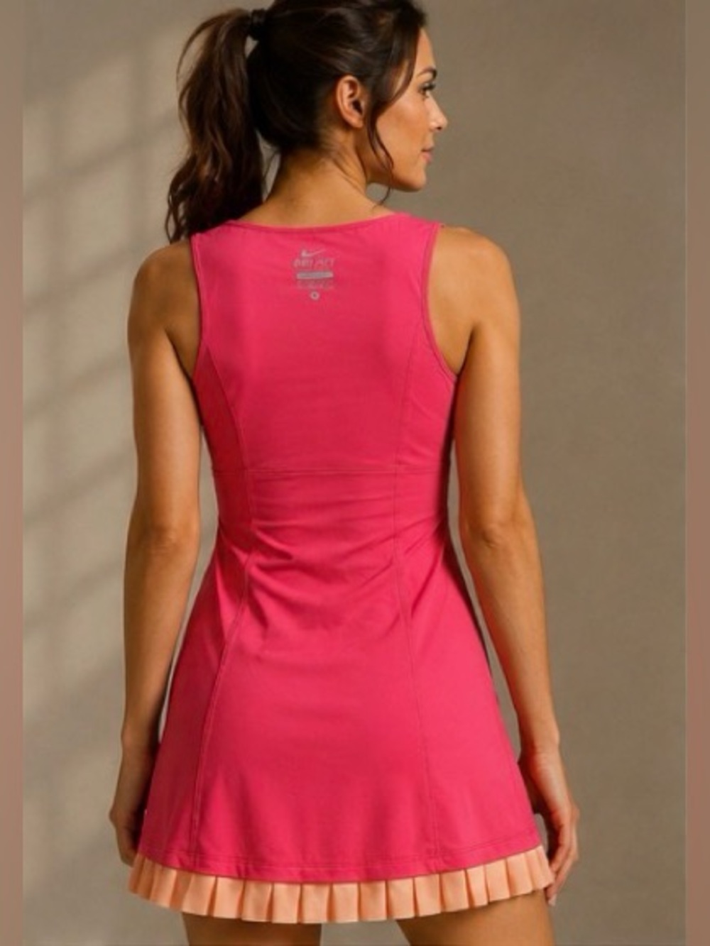 Nike Dri-FIT Pink Tennis Dress Pleated Hem Athletic Court Dress Size M - Picture 2 of 8